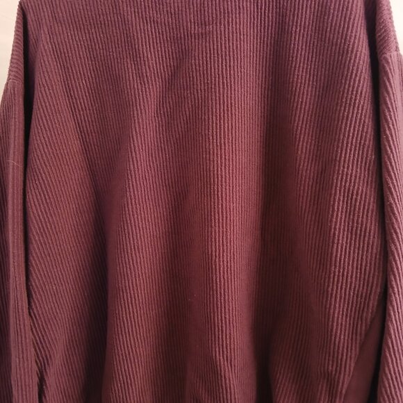 Champion Script Logo Burgundy Corduroy Crew Neck Sweatshirt - Picture 7 of 10